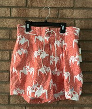 Nautica Men's Swim Trunks Performance Quick Dry Pale Orange Size Small New