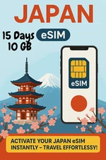 Best JAPAN KDDI esim Data Travel e sim  High-Speed 5G /4G 📶 15 Days 10 GB