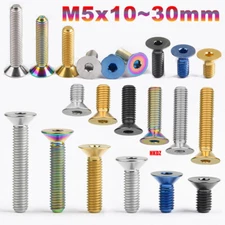 M5x10~30mm Titanium Alloy Bolt Inner Hex Head Flat Countersunk Ti Screw Fastener