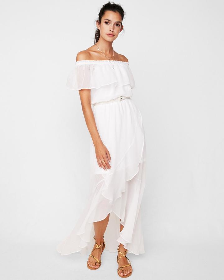 express white ruffle dress