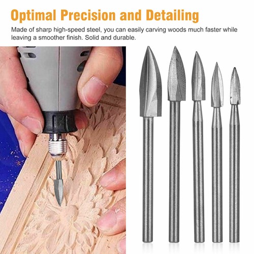 5PCS Wood Carving and Engraving Drill 