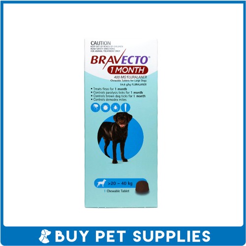Bravecto 1 Month Blue For Large Dogs 20-40kg 1 Pack Chew
