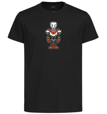 T-Shirt Black - Maglia Nera - Retrogame Undertale - Pixel Art - Papyrus