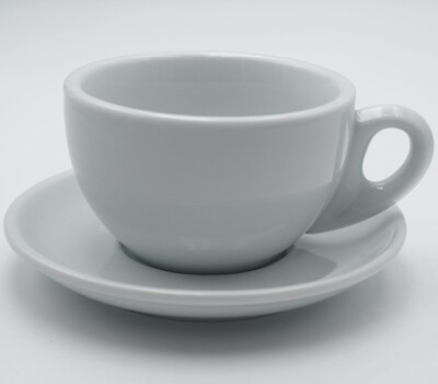 Nuova Point Sorrento White Thick-Walled Porcelain Cup & Saucer Set