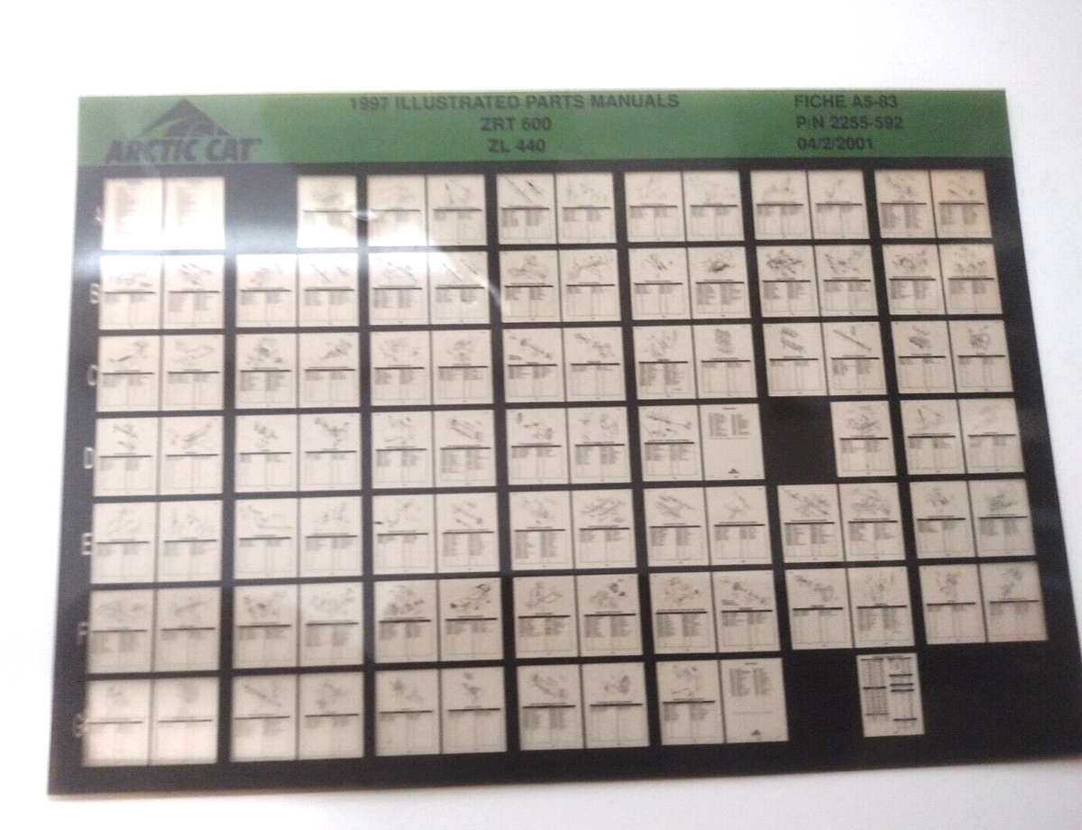 Arctic Cat Microfiche P/N 2255-592 Fiche A5-83 1997 ZRT 600 1997