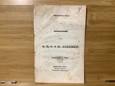 1828 Prospectus And Regulations Of The A.L.S. & M. Academy - Wesleyan Campus