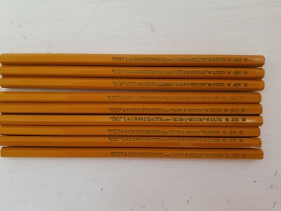 9 Vintage L&C Hardtmuth Koh-I-Noor 1500 Pencil Drawing Drafting Art 2H - 4H