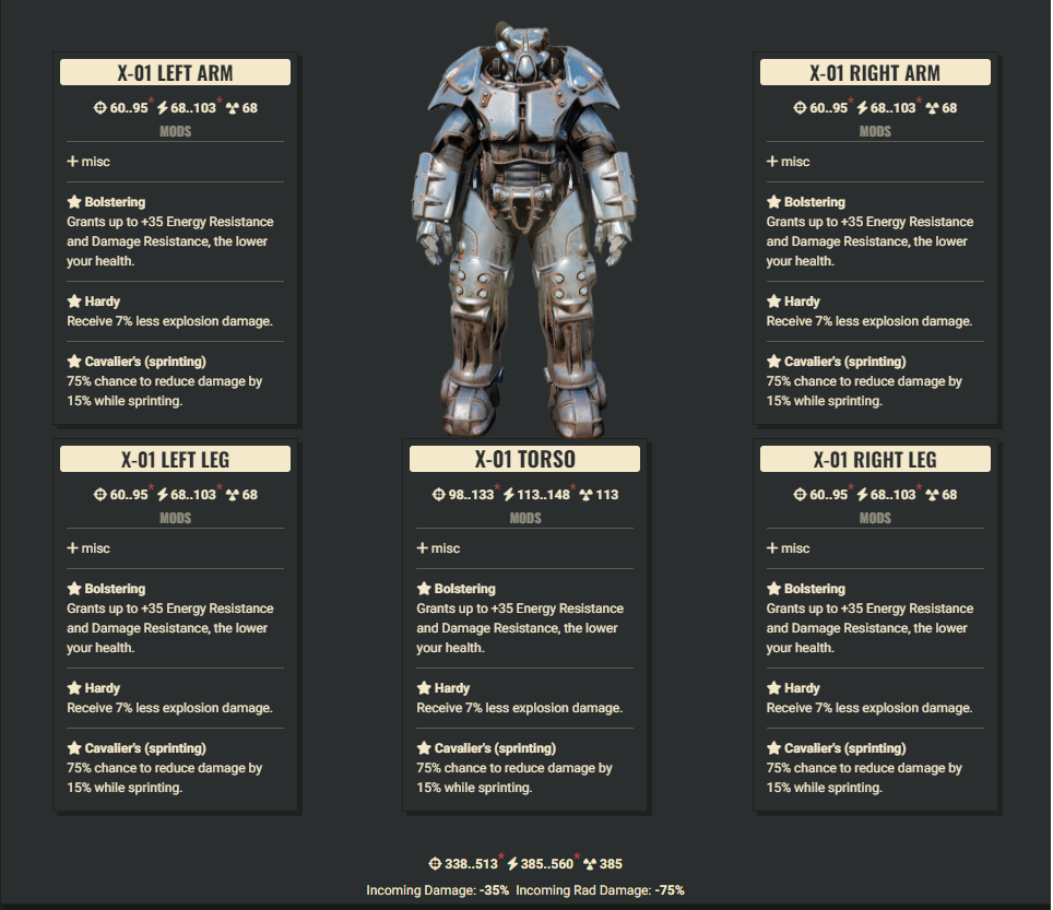 X01 & Ultracite Power Armor Sets - FO76 In-Game Items - XBOX - | eBay