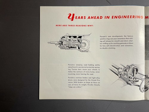 1955 Porsche 356-A Speedster M&M 75 Folder, Brochure, Prospekt English - RARE!! - Picture 2 of 5
