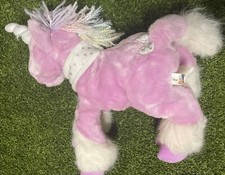 Animal Alley Toys R US Purple Unicorn Rainbow Yarn Mane Plush 16" 2000 Hearts