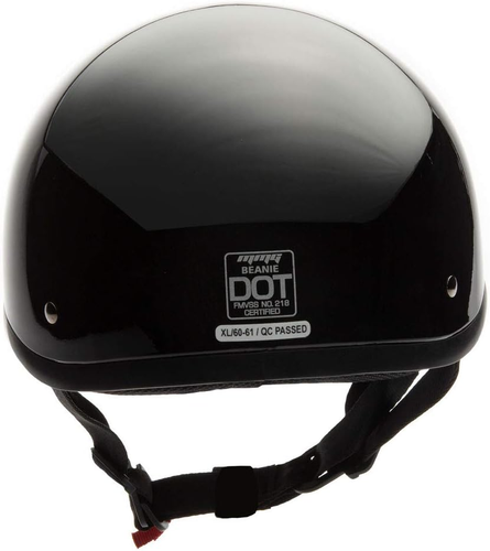 Open Face Half Classic DOT Motorcycle Helmet With Free Goggles (Glossy Black, XL - Picture 4 of 9