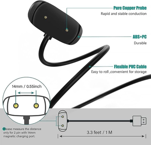 Caricatore per Amazfit Bip 5 Caricabatterie,100Cm USB Cavo Di Ricarica - Zdjęcie 5 z 12
