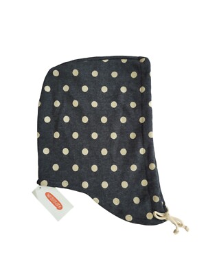 TWO STRING JANE Grey Beige Polka Dot Hoodie Hat Handmade Youth