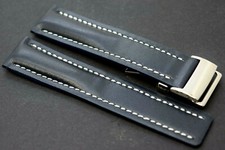 Uhrenband für Breitling Navitimer Faltschließe mit Kalbslederband 24/22mm schwar