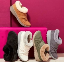 Bzees Genie Washable Faux Fur Trim Shootie Shoe / Boots CHOOSE COLOR & SIZE New