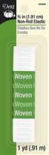 DRITZ Woven Non-Roll Elastic - 3/4" Wide x 1 Yard Long - White 9306W