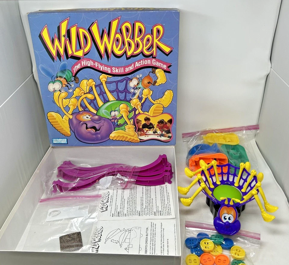 Wild Webber Fun skill & action motorized spider game 100% complete 1992 vintage - Image 2 of 4