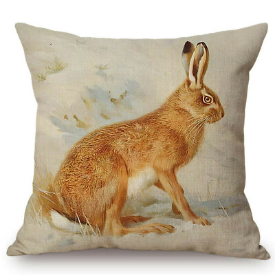 Kissenbezug Canvas-Stoff Realismus Archibald Thorburn Feldhase Hase