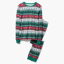 NEW Gymboree Christmas Reindeer Fair Isle Green Pajama Gymmies Dad Adult Men