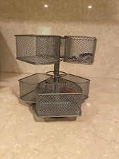 Nifty 2-Tier Cosmetic Organizing Carousel - Powder Coat Finish, Spins 360 Black