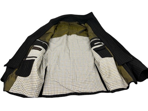 Kroon Sport Coat Mens 44R Gray Green Stripe Jacket Lambswool Blend 3 Buttons EUC - Picture 10 of 13