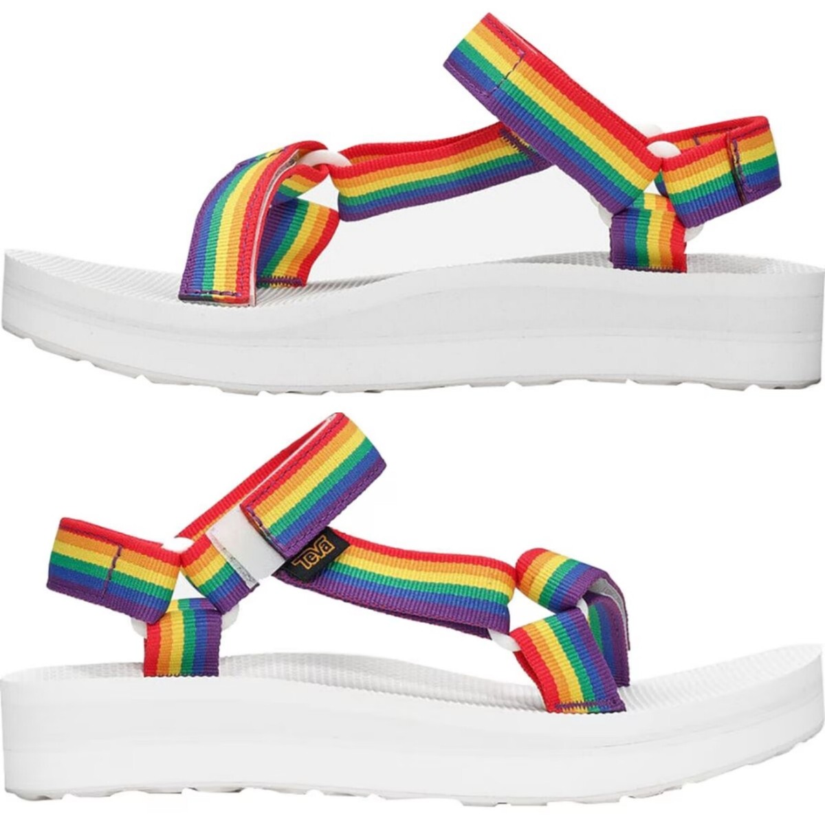 TEVA Women's Midform Universal Sandals Rainbow White 6M