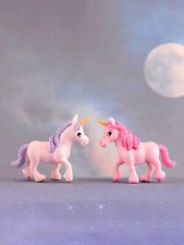 2pcs  Unicorn Ornament Bonsai Miniature Figurines Resin Cake Topper
