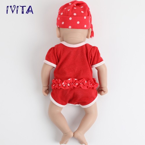 IVITA 15'' Silicone Reborn Girl Doll Eyes Closed Sleeping Floppy Silicone Baby - Picture 6 of 12