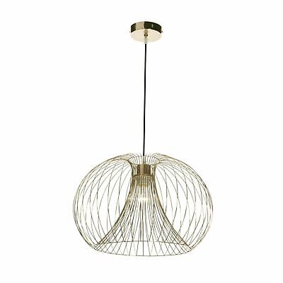 Contemporary Brushed Gold Metal Wire, Brushed Gold Light Fixture