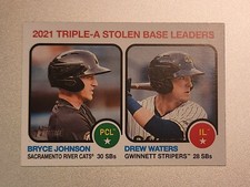2022 TOPPS HERITAGE MINOR LEAGUE DREW WATERS / BRYCE JOHNSON #64