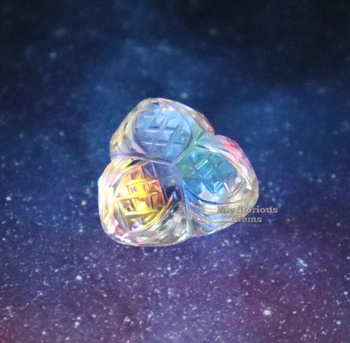 Fancy Cut Rainbow Color Mystic Topaz Certified Gemstone 22 CT Best Gift - Picture 8 of 11