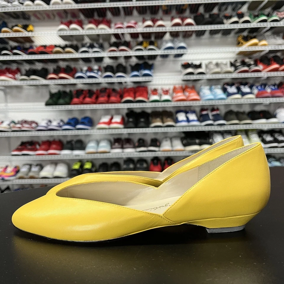Zapatos de vestir Enzo Angiolini de cuero sin cordones mariposa amarillos para mujer talla 7M Foto 3 de 4