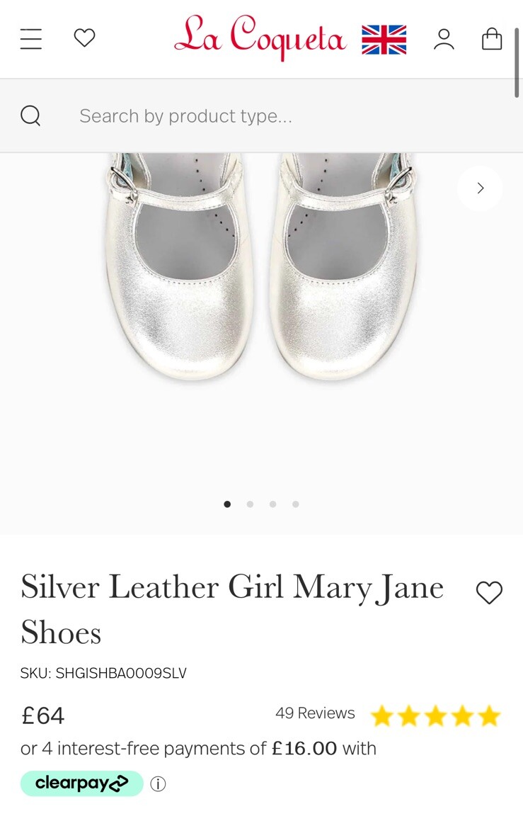 La Coqueta Silver Mary Jane Shoes EU 33 RRP £64 image 2