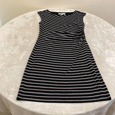 Ann Taylor Loft Womens Black Stretch Round Neck Sleeveless Sheath Dress Size S