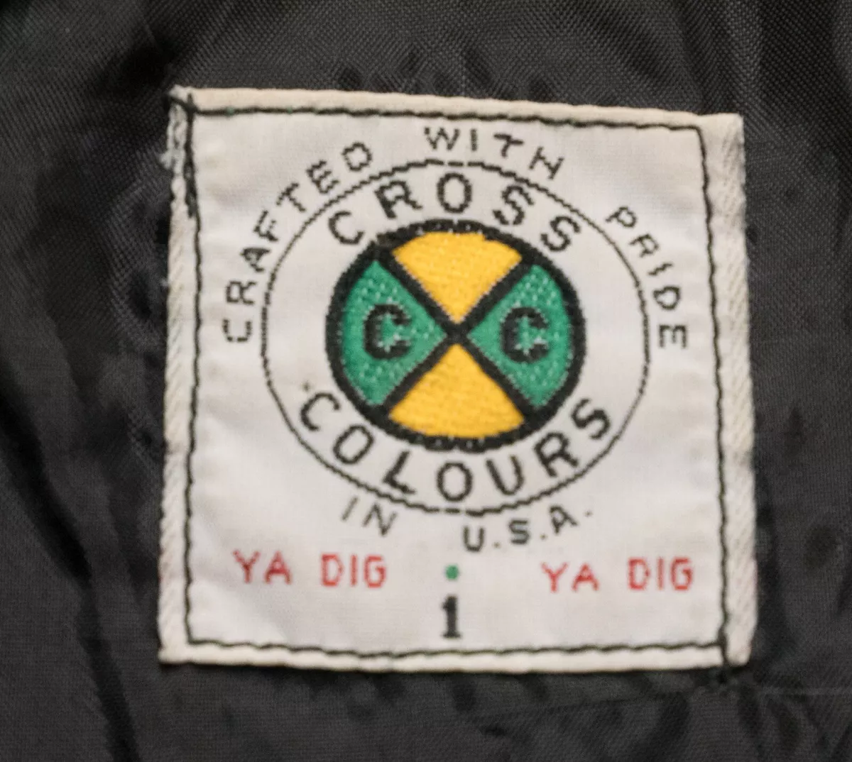 Vintage Cross Colours Color Nylon Jacket 1990s USA Made Hip Hop Rap OG
