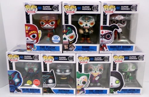 Funko Pop! DC Super Heroes  Day of the Dead lot of 7 Harley Quinn Batman Joker +