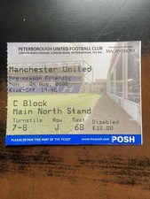 Ticket - 2008-9 Peterborough Utd v Manchester Utd (Pre season Friendly)