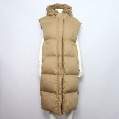 Moncler Beige Lange Gänsedaunen Weste Jacke Damen Pullover AA56547 152317786