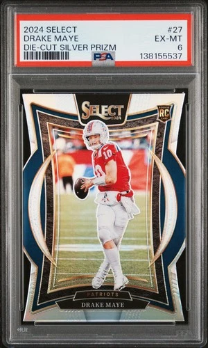 2024 PANINI SELECT DIE-CUT SILVER PRIZM #27 DRAKE MAYE ROOKIE RC PSA 6