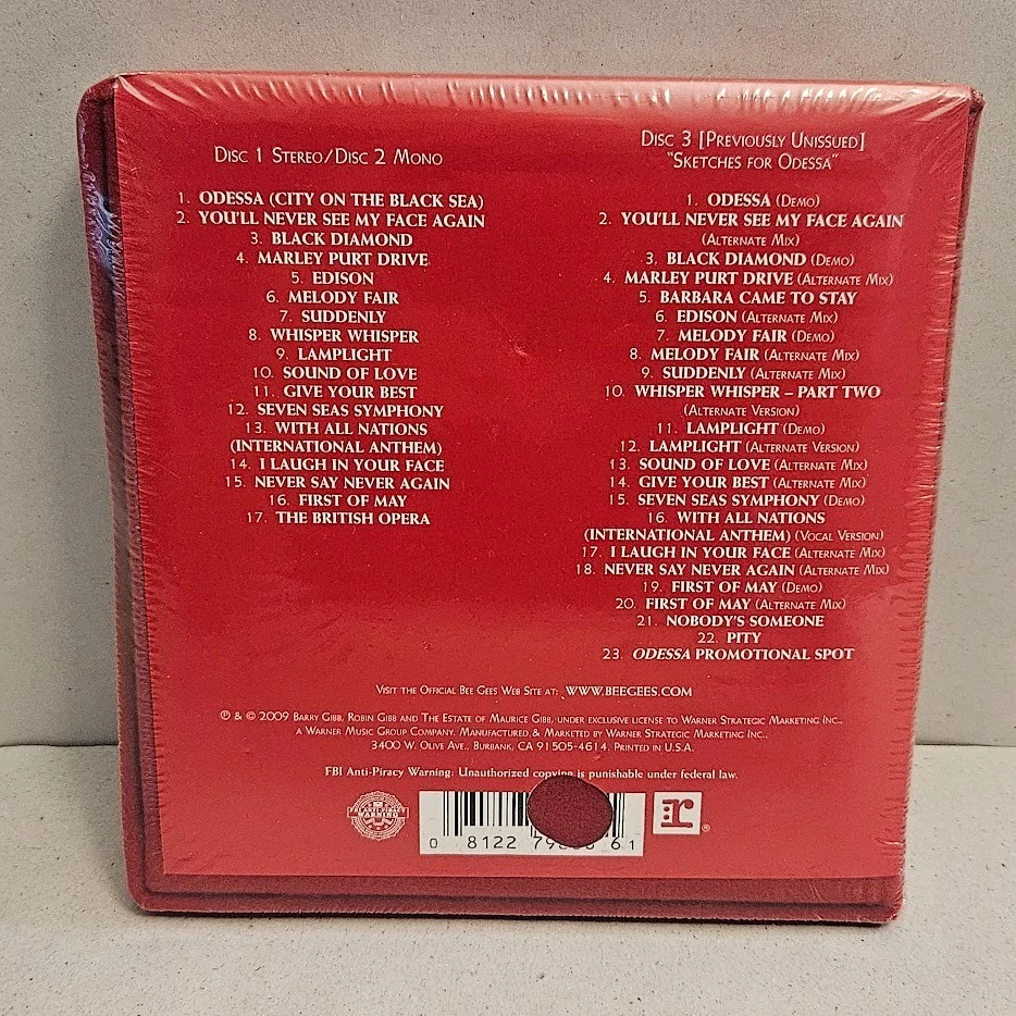 2009 Bee Gees Odessa Red Velvet Felt Cover 3 Disc Box Set Brand New Sealed - Image 3 of 4