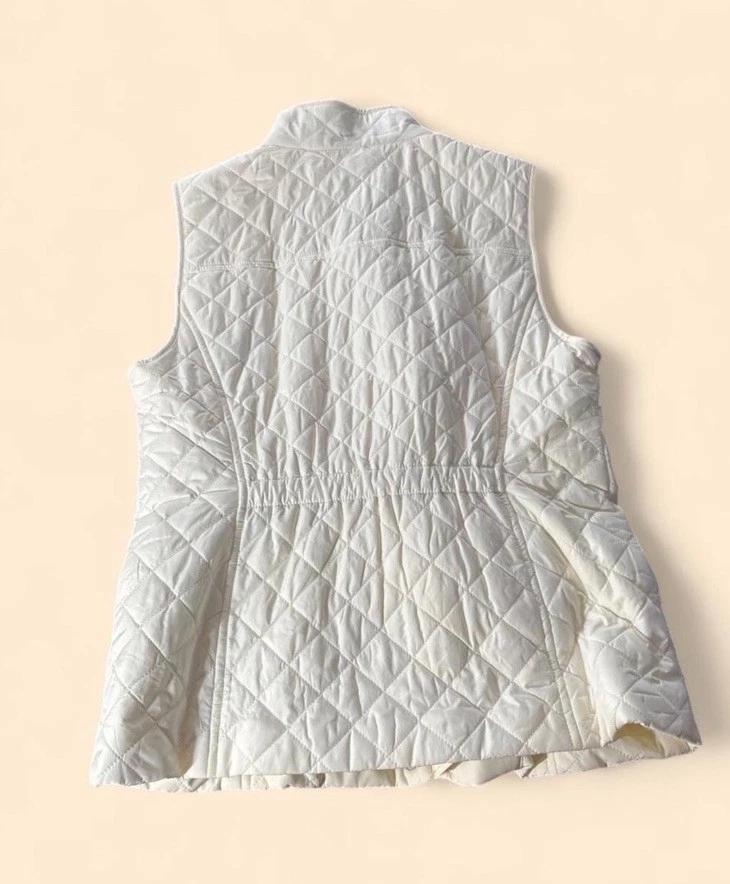 Chaleco acolchado blanco Talbots talla S #preppy nuevo con etiquetas Foto 4 de 4