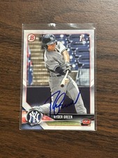 2018 BOWMAN 1ST RC RYDER GREEN NEW YORK YANKEES IP SIGNED AUTOGRAPHED 
