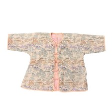 Chinese Kimono Jacket Vintage Toddler Girls Pink Brocade Frog Fastener