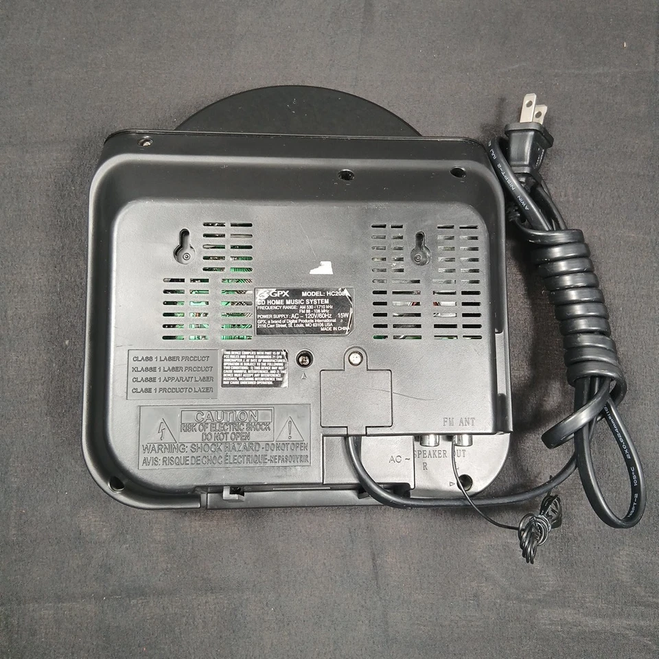 GPX HC208B Home Music System AM/FM Radio/CD Player Only Digital Clock Black - Image 3 of 4