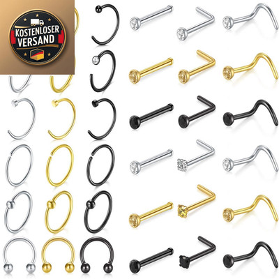 D.Bella 18G Nasenring Chirurgenstahl Spirale Retainer