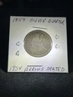 1854 25C Arrows Liberty Seated Silver Quarter