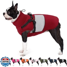 AOFITEE Dog Coat, Waterproof Dog Jacket Winter, Dogs Coat with Harness Built 