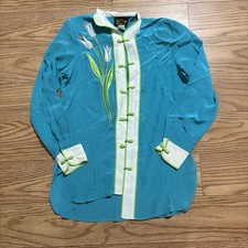 Vintage Bob Mackie Wearable Art 100 Silk Blouse Shirt Small