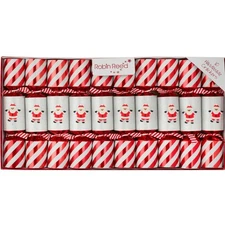 Robin Reed H5 Christmas 10-piece 8.5" Themed Crackers Candy Cane Santa 42410.NOV