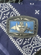 Masonic Mason Freemasons Belt Buckle Made In USA CII New York Shriners VTG 70  s